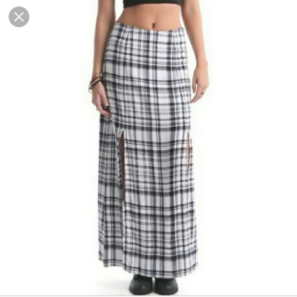 Pacsun Plaid Split Skirt